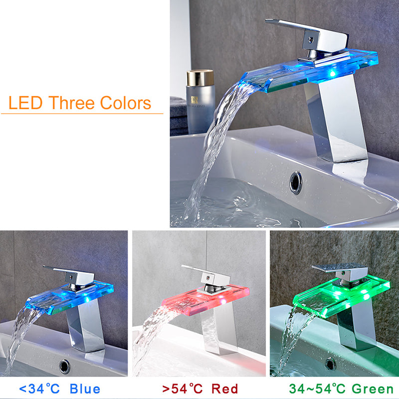 LED Waterfall Faucet – Color-Changing & Eco-Friendly
